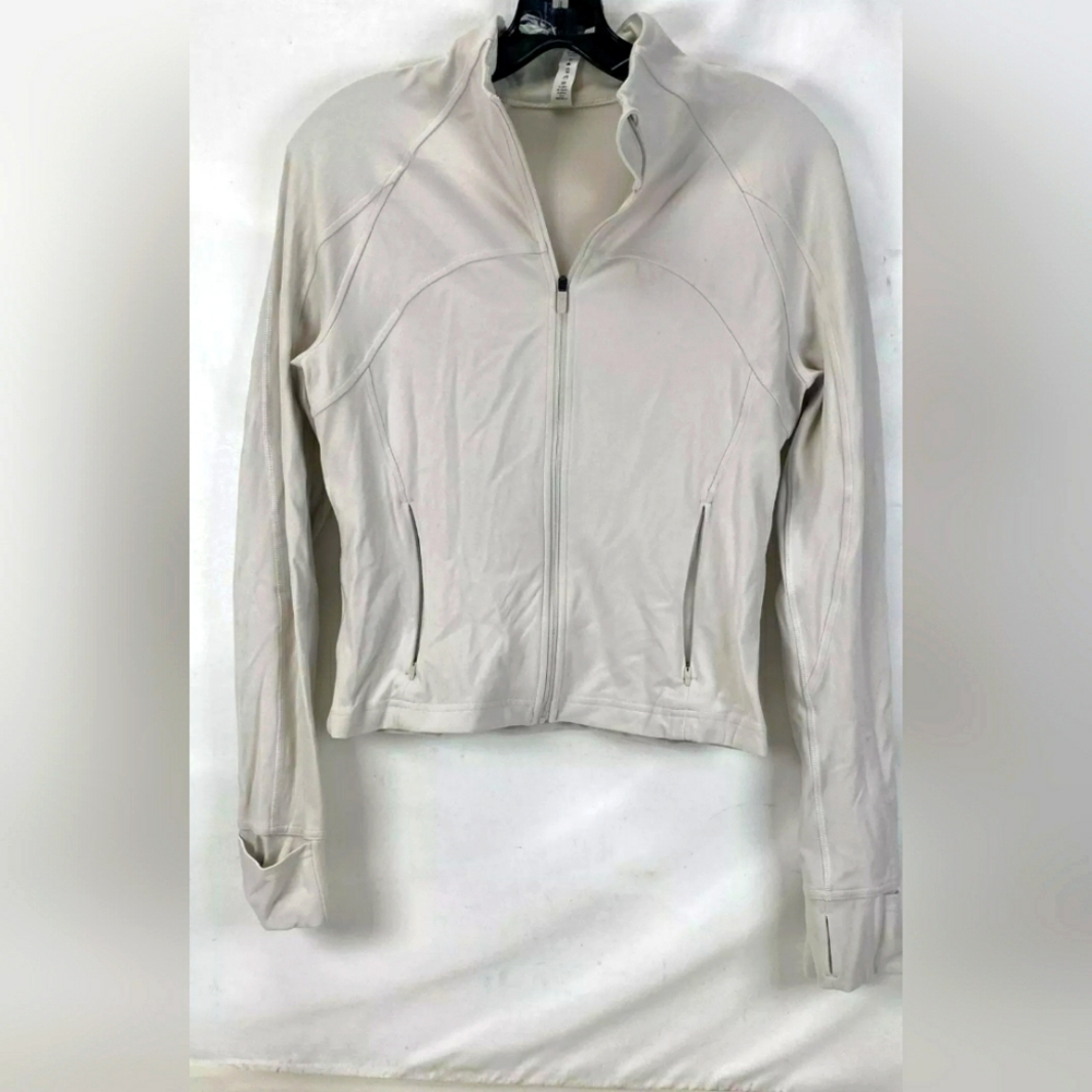 Lululemon White Define Cropped Full Zip Activewear Jacket Coat Size 10